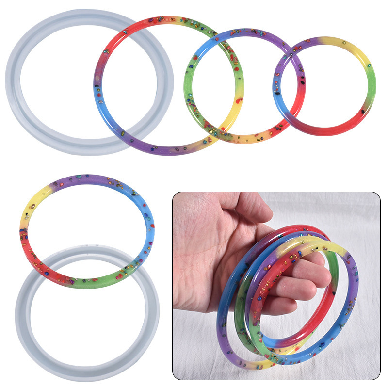 Resin Bangle Bracelet - Molde de Silicone 3 Peças para
