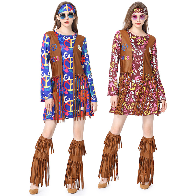 Women'S Accessories In The 70S - Halloween disco vestido 70s 60s hippie