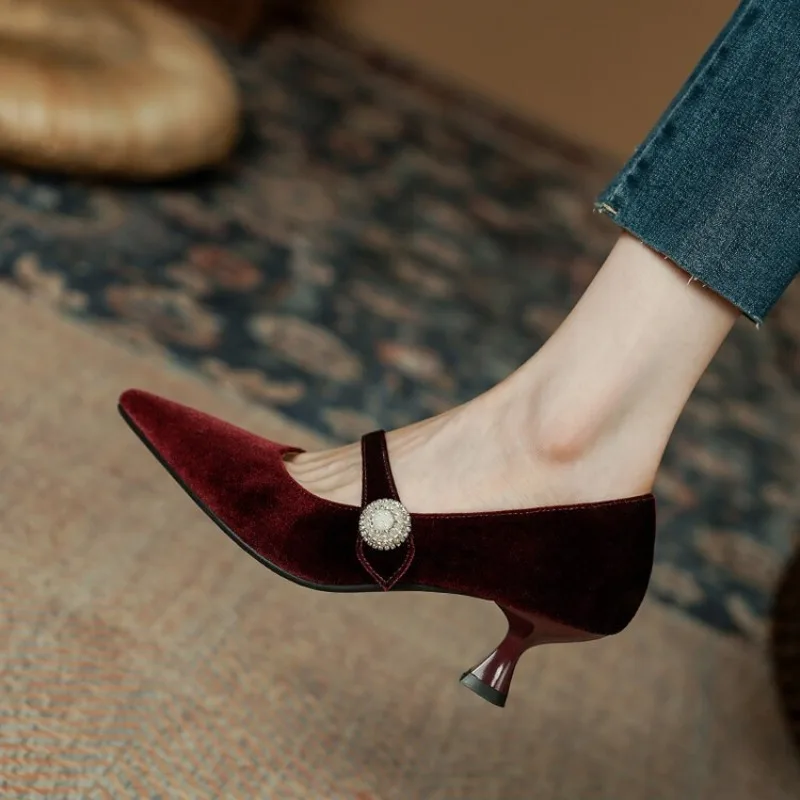 Women'S Shoes And Accessories - Vinho tinto apontou toe mary jane