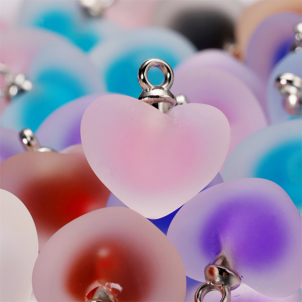 Resin Bangle Bracelet - 10 pçs/lote resina fosco multicolorido coração