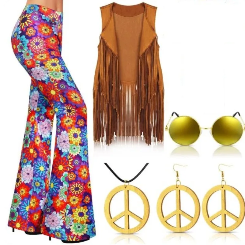 Women'S Accessories In The 70S - Conjunto de fantasia hippie feminina dos