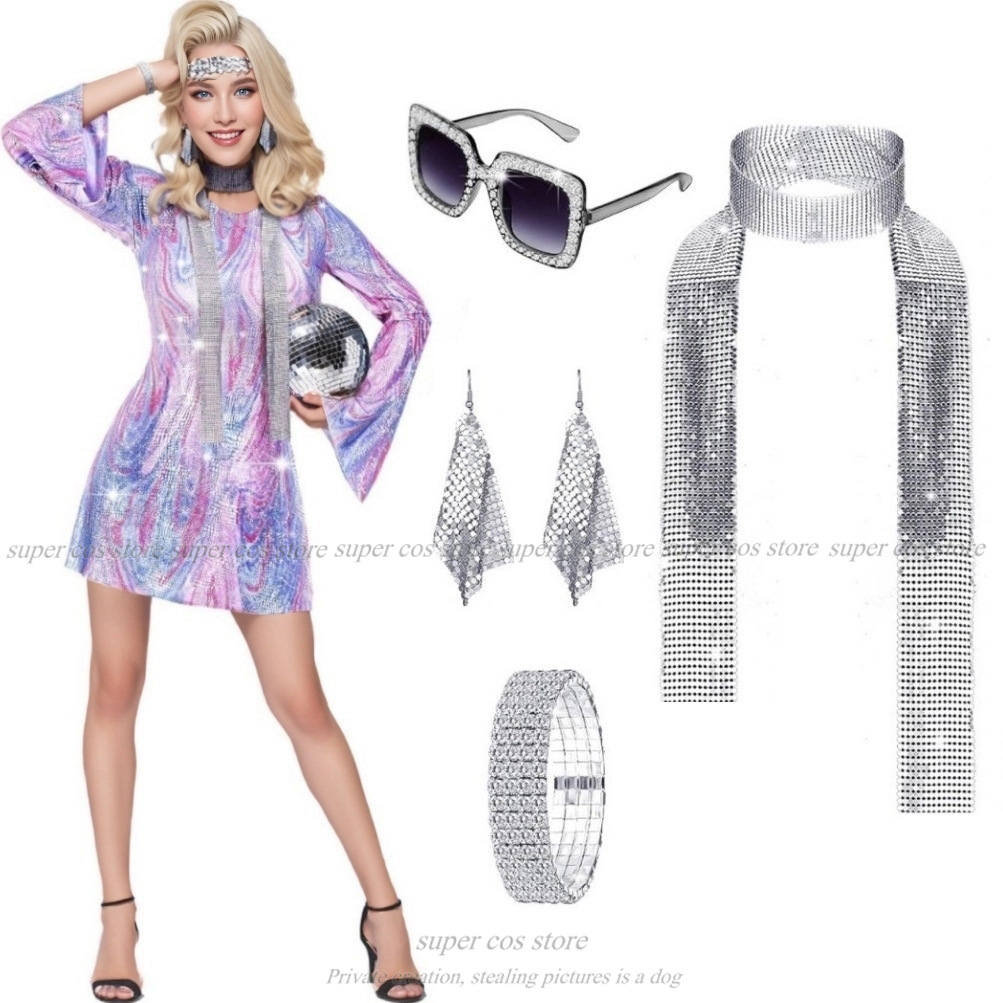 Women'S Accessories In The 70S - Fantasia feminina de discoteca dos anos