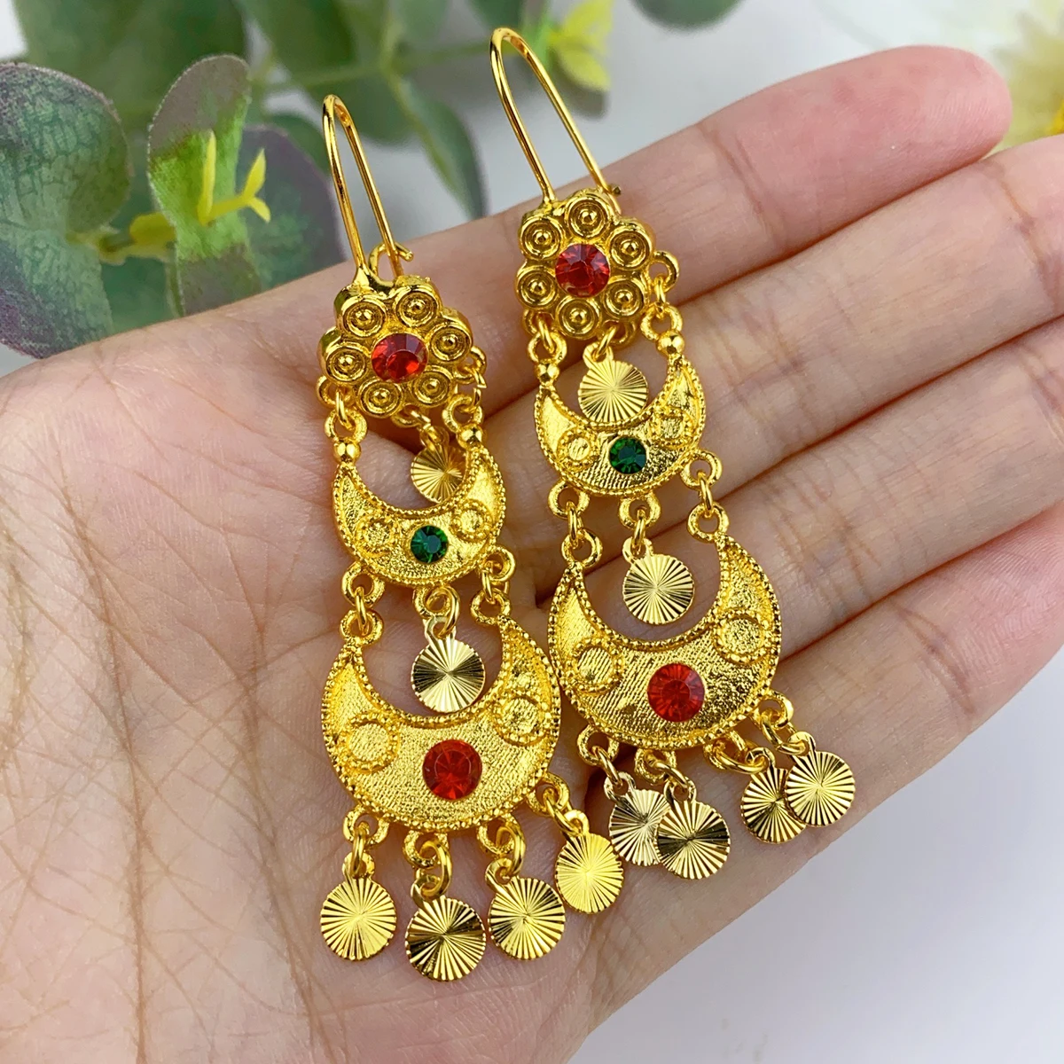 Brincos pendurados indianos, j - Women Accessories Dubai avaliação e preço