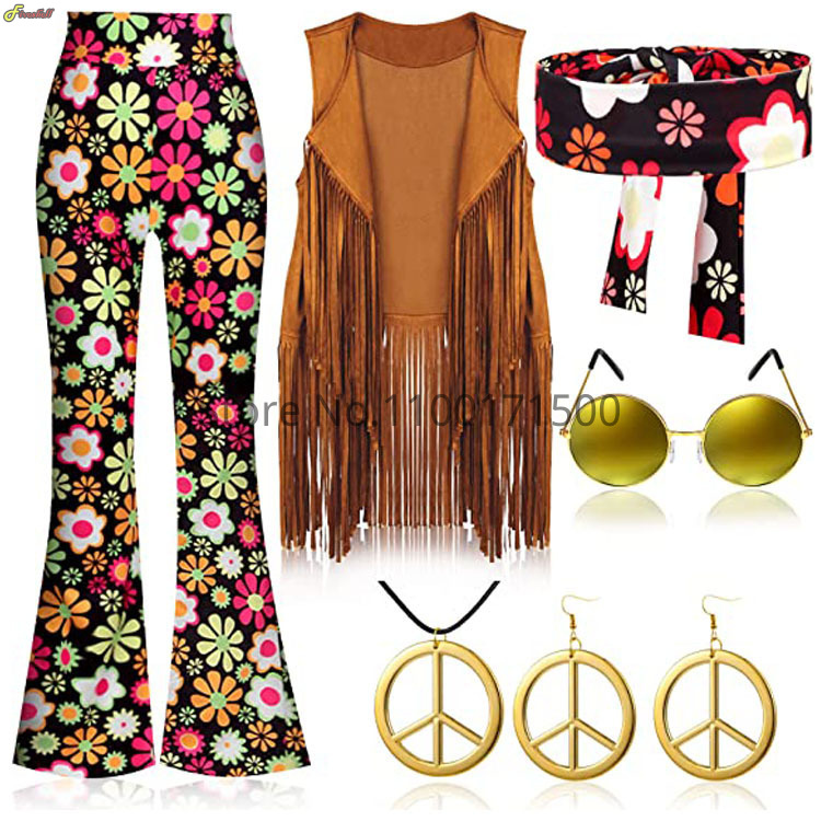 Halloween Hippie Costume Set p - Women'S Accessories In The 70S avaliação e preço