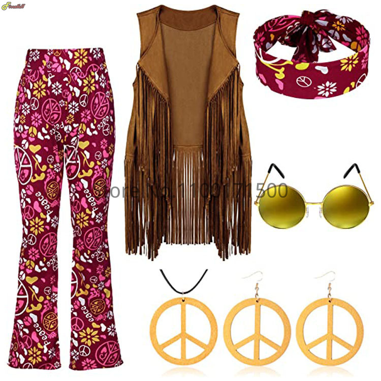 Halloween Hippie Costume Set p - Women'S Accessories In The 70S avaliação e preço