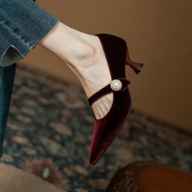 Vinho tinto apontou toe mary j - Women'S Shoes And Accessories avaliação e preço