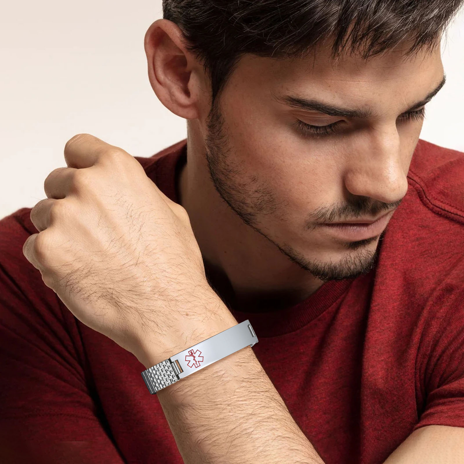 Vnox-Aço Inoxidável Medical Al - Resin Bangle Bracelet avaliação e preço