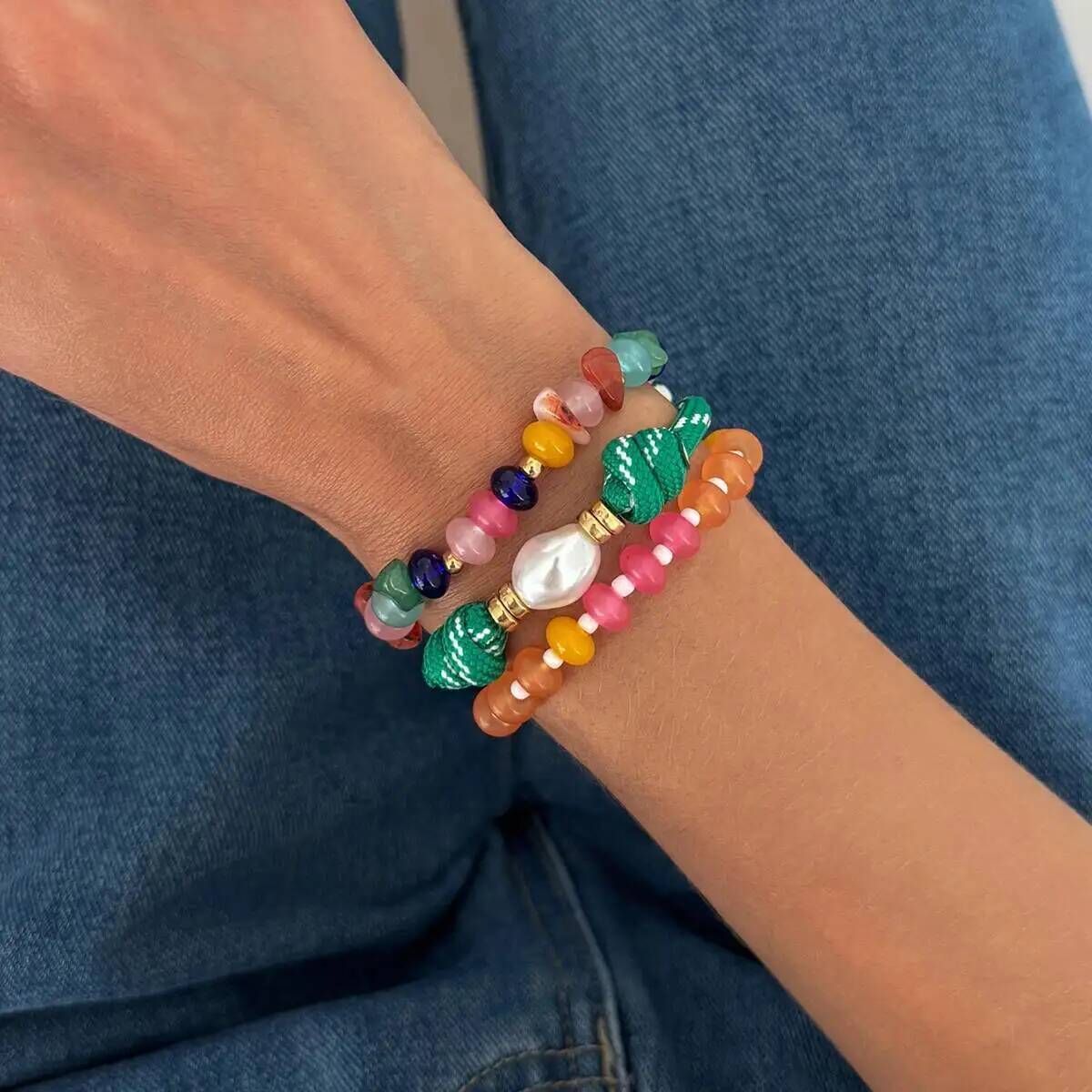KunJoe Conjunto de 3 Pulseiras - Resin Bangle Bracelet avaliação e preço