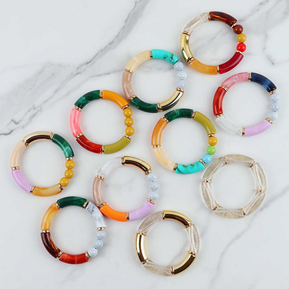 Fishsheep novo colorido acríli - Resin Bangle Bracelet avaliação e preço