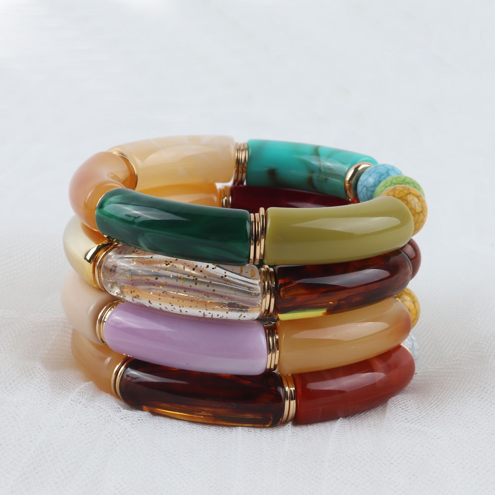 Fishsheep novo colorido acríli - Resin Bangle Bracelet avaliação e preço