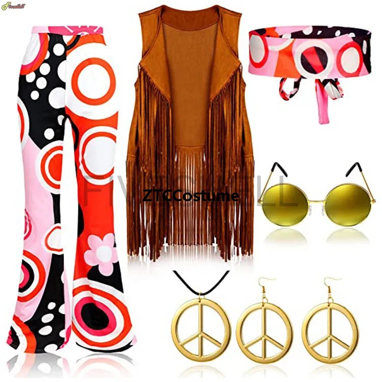 Fantasia Hippie Feminina Anos  - Women'S Accessories In The 70S avaliação e preço