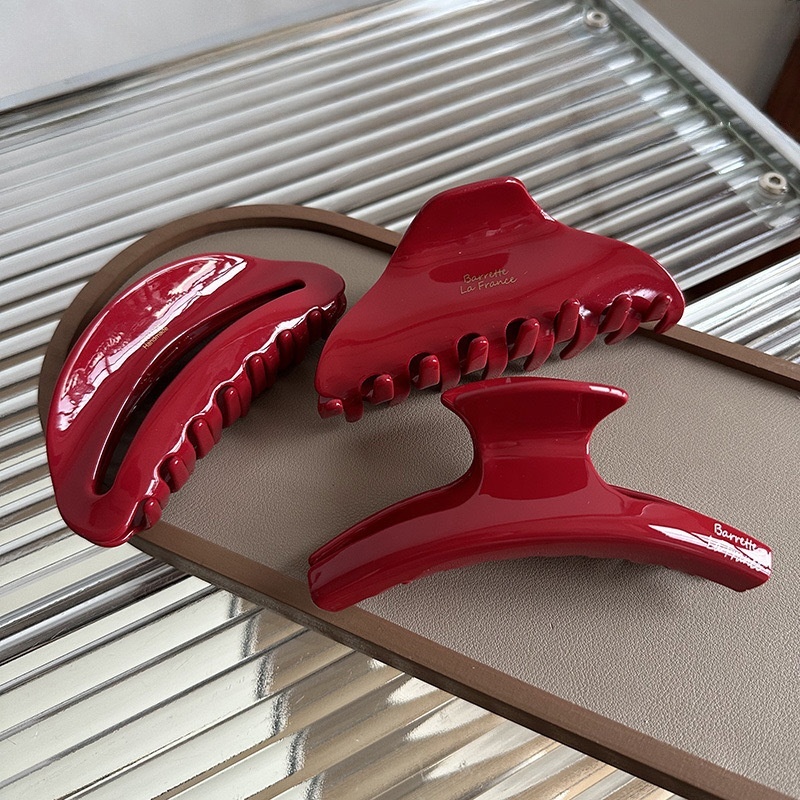 Garra de cabelo vermelho taman - Women Accessories Business avaliação e preço