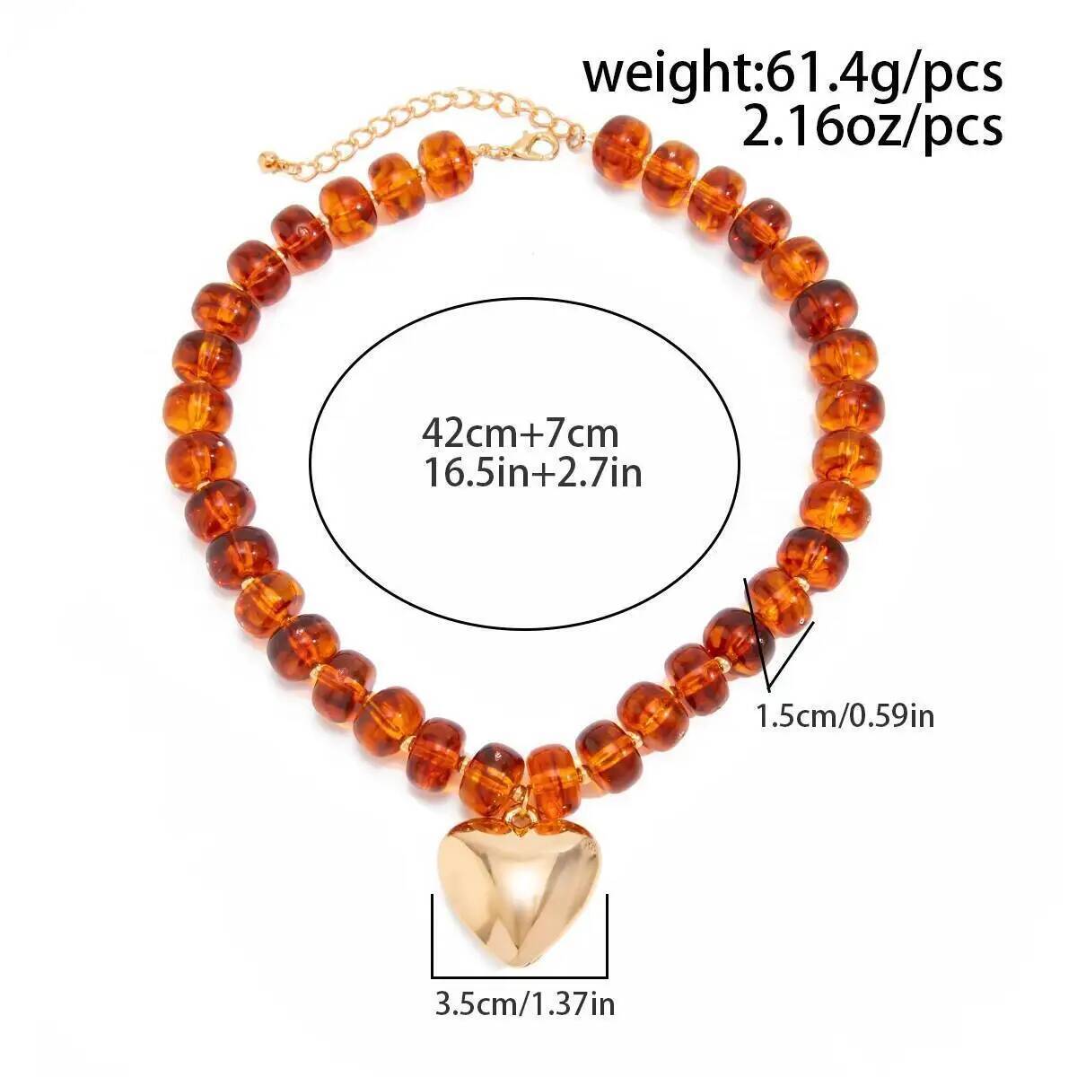 Colar com Pingente de Coração  - Resin Bangle Bracelet avaliação e preço