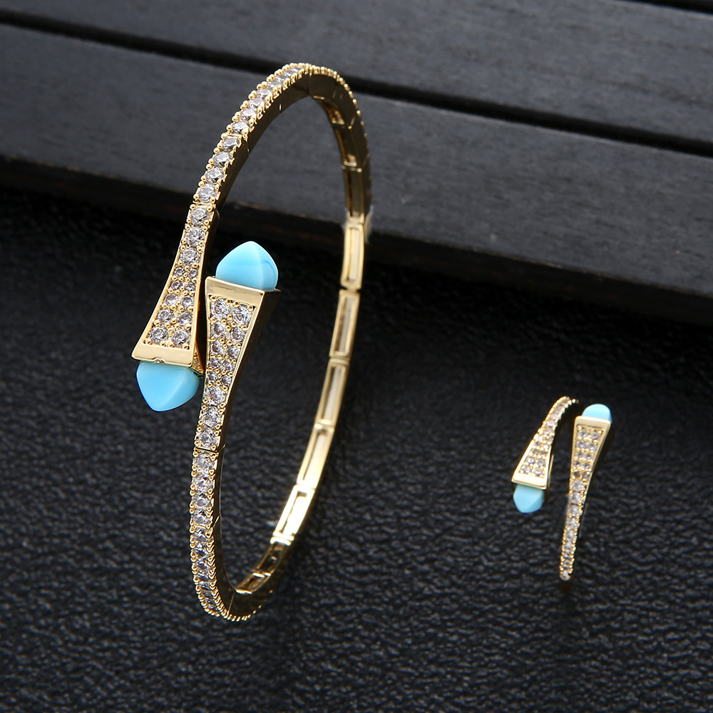 Gold Open Cuff Bangle conjunto - Resin Bangle Bracelet avaliação e preço