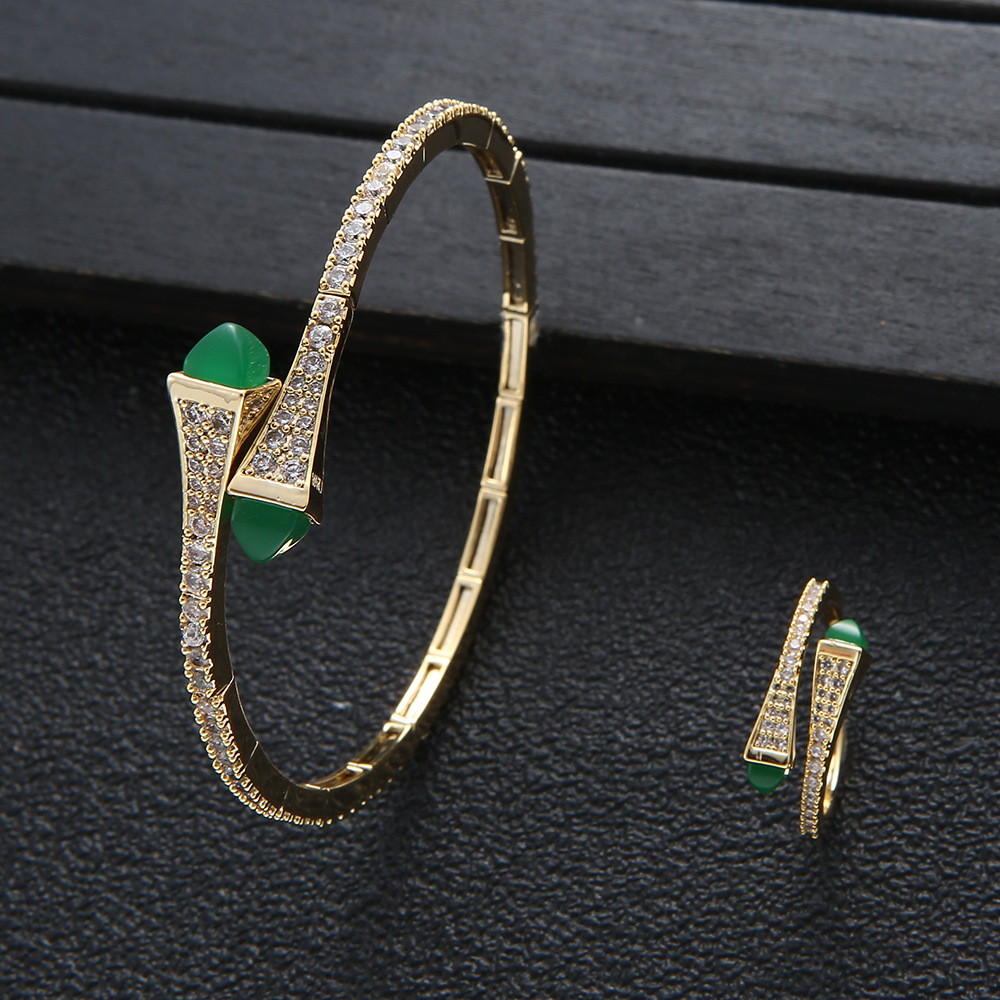 Gold Open Cuff Bangle conjunto - Resin Bangle Bracelet avaliação e preço