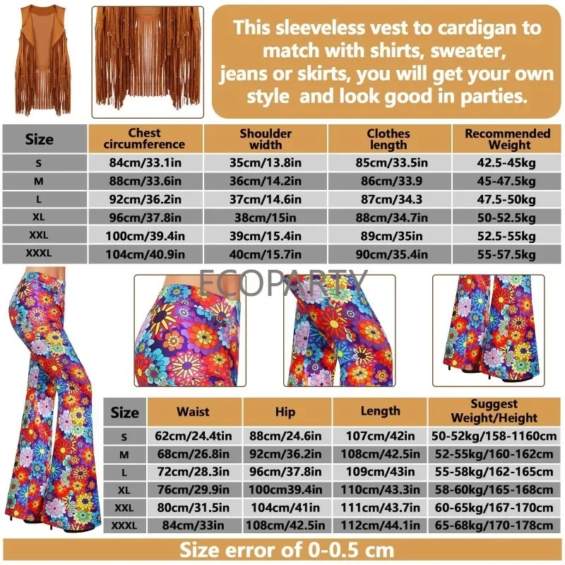 Conjunto de fantasia hippie fe - Women'S Accessories In The 70S avaliação e preço