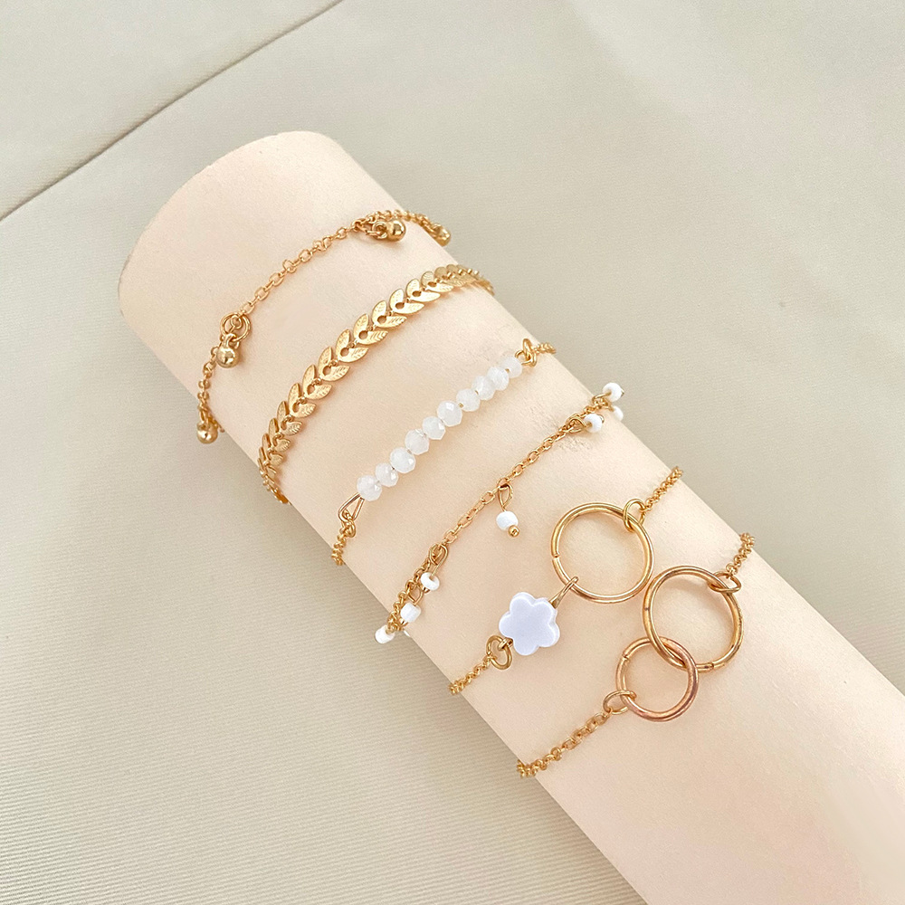 6 peça conjunto de ouro cor ge - Resin Bangle Bracelet avaliação e preço