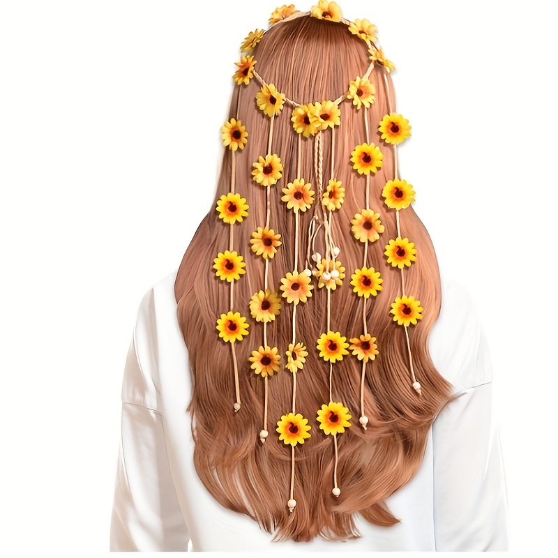 Tiara hippie de flores, coroa  - Women'S Accessories In The 70S avaliação e preço